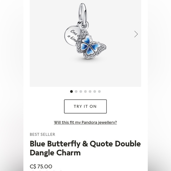 🦋💙BLUE BUTTERFLY DANGLE & SPARKLING CHARM SET💙🦋SPECIAL OFFER AVAILABLE BELOW - Picture 2 of 12